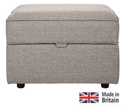 HOME Clara Fabric Storage Footstool - Mink.